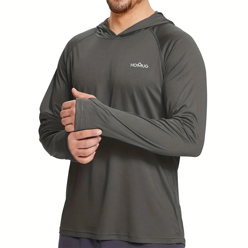 3Pcs UPF 50+ Sun Protection T-shirts Breathable Long Sleeves Men's Lightweight Breathable Activity Sports Hooded Sunscreen Tops