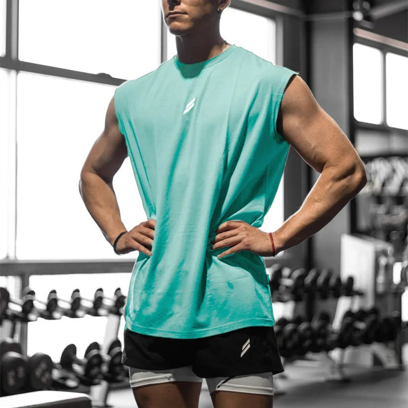 Running Tank Top Men Summer Sport Gym Vest Quick Dry Training Tanktop Workout Singlets Man Fitness Bodybuilding Sleeveless Shirt