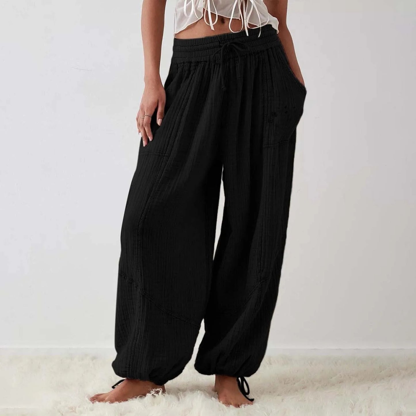 2024 New Fashion Sport Pants Women's Fitness Trousers Summer Thin Loose Quick-Drying Stretchy sweatpants Running Training Pants