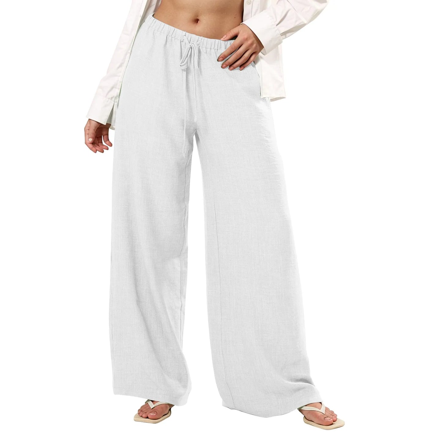 Womens Palazzo Pants Summer Casual Flowy Wide Leg Trousers Beach Travel Vacation Outfits Pantalones De Mujer Ropa De Mujer