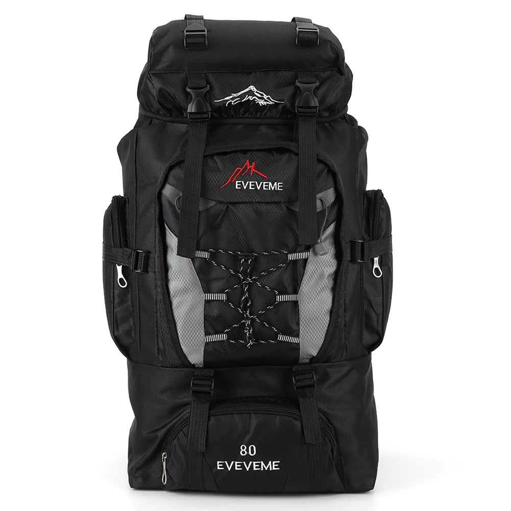 80L Mountaineering Backpack Large Capacity Travel Backpack Adjustable Strap Mountain Climbing Rucksack for Outdoor Sports