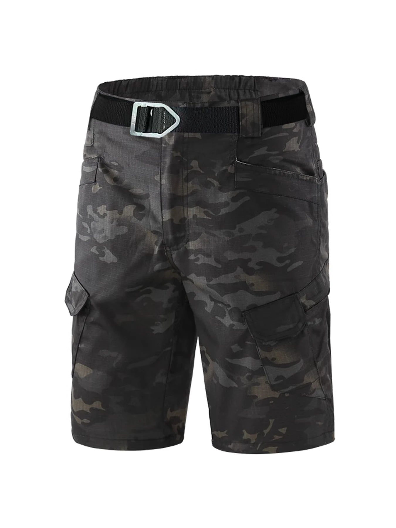 Men's shorts, loose straight leg pants, summer oversized multi pocket casual cropped pants, men's pure cotton tactical shorts