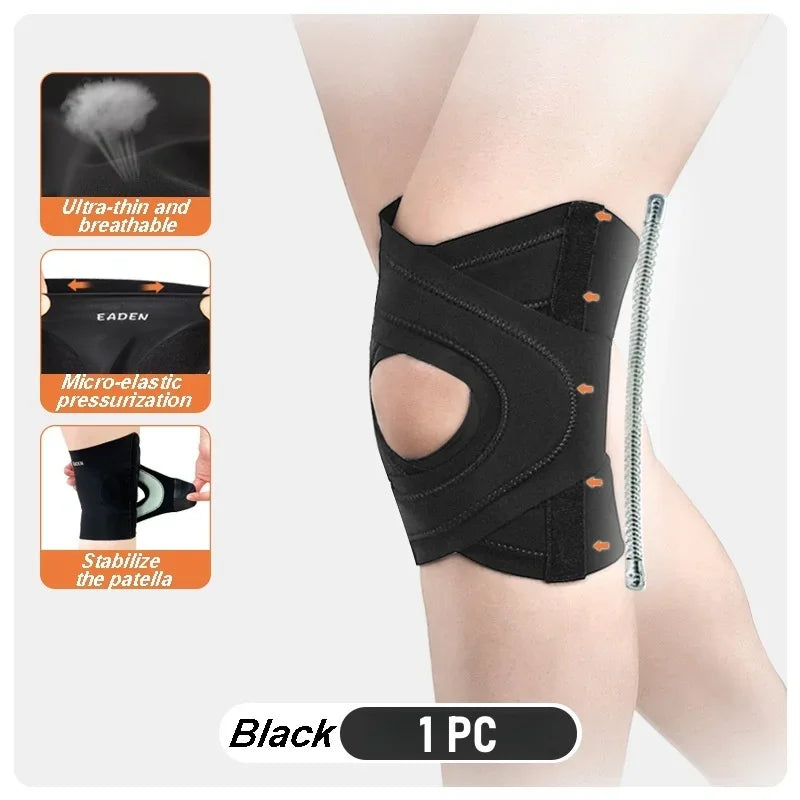 1PC Sports Kneepad Men Women Pressurized Elastic Knee Pads Arthritis Joints Protector Fitness Volleyball Equestrian Protector
