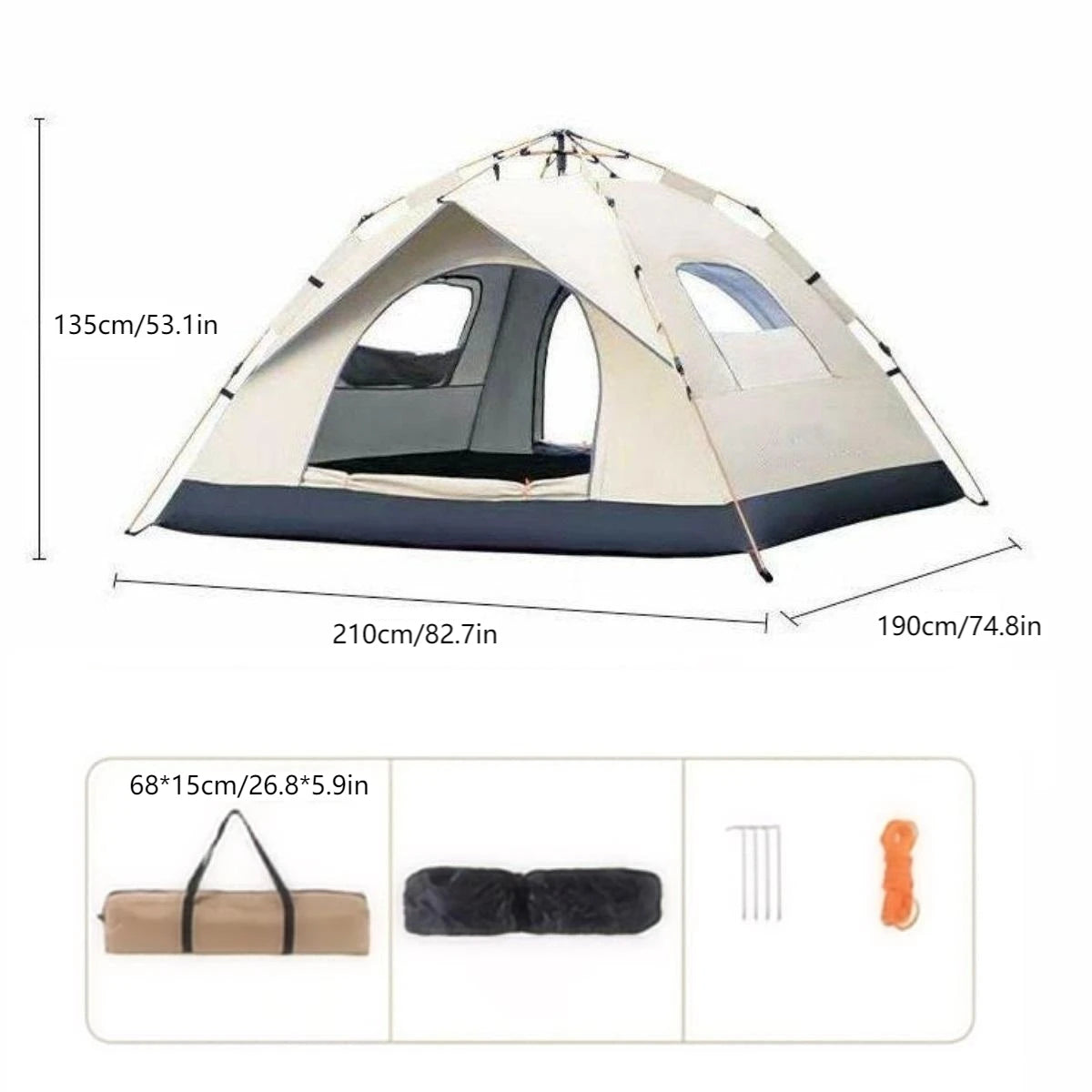 Outdoor Automatic Camping Tent Family Tents Parties Music Festival Tent Easy Up Waterproof Weather Resistant 4 person tents