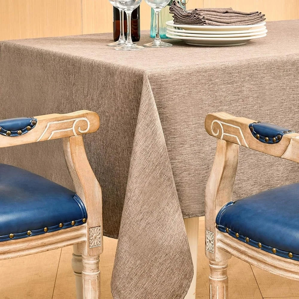 Waterproof Rectangular Tablecloth Linen Anti-Shrink Soft Wrinkle Resistant Decorative Fabric Cover Dining Picnic Buffet Tables