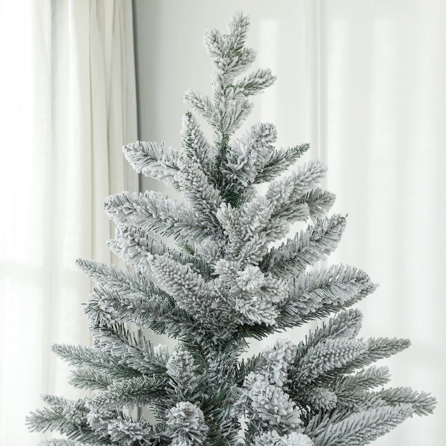 6 Foot Snow Flocked Artificial Christmas Tree, Easy Assembly