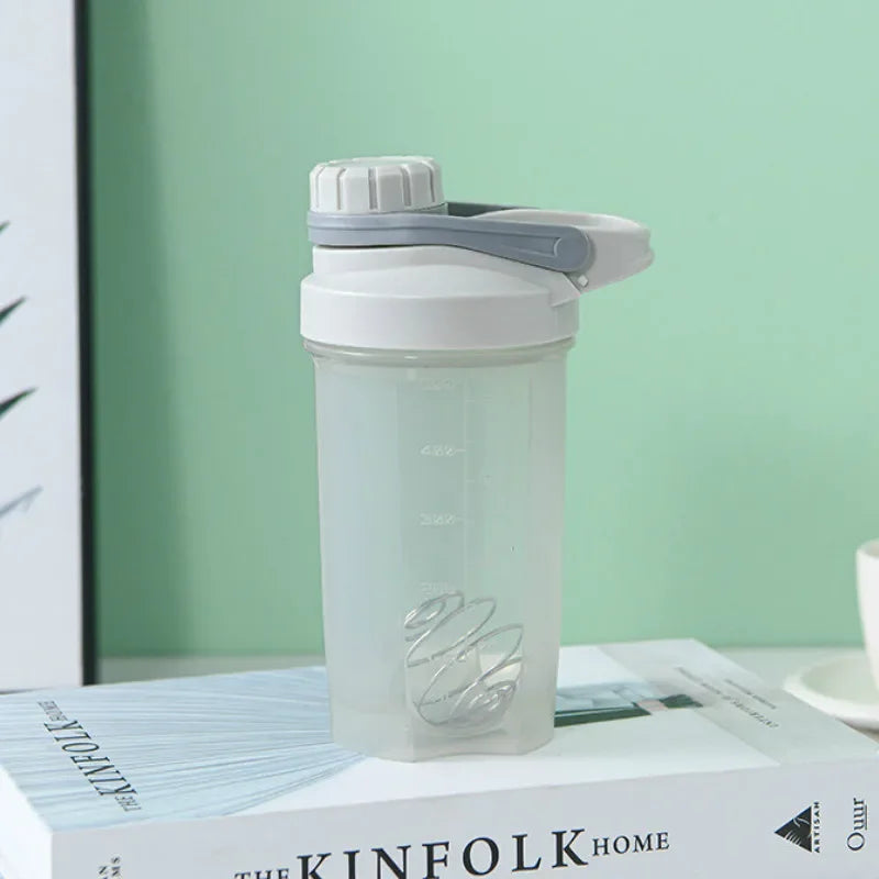 500ml Protable Shaker Bottle Whey Protein Powder Gym Sports Bottle with Stirring Ball Leak Proof Lid Travel Outdoor Water Bottle