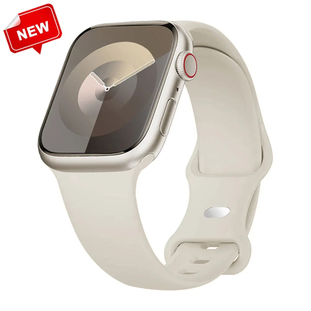 Silicone Strap For Apple Watch Band 40mm 44mm 46mm 45mm 41mm 49mm 38 42 Correa Bracelet iWatch series 6 ultra2 7 8 9 se 10 band