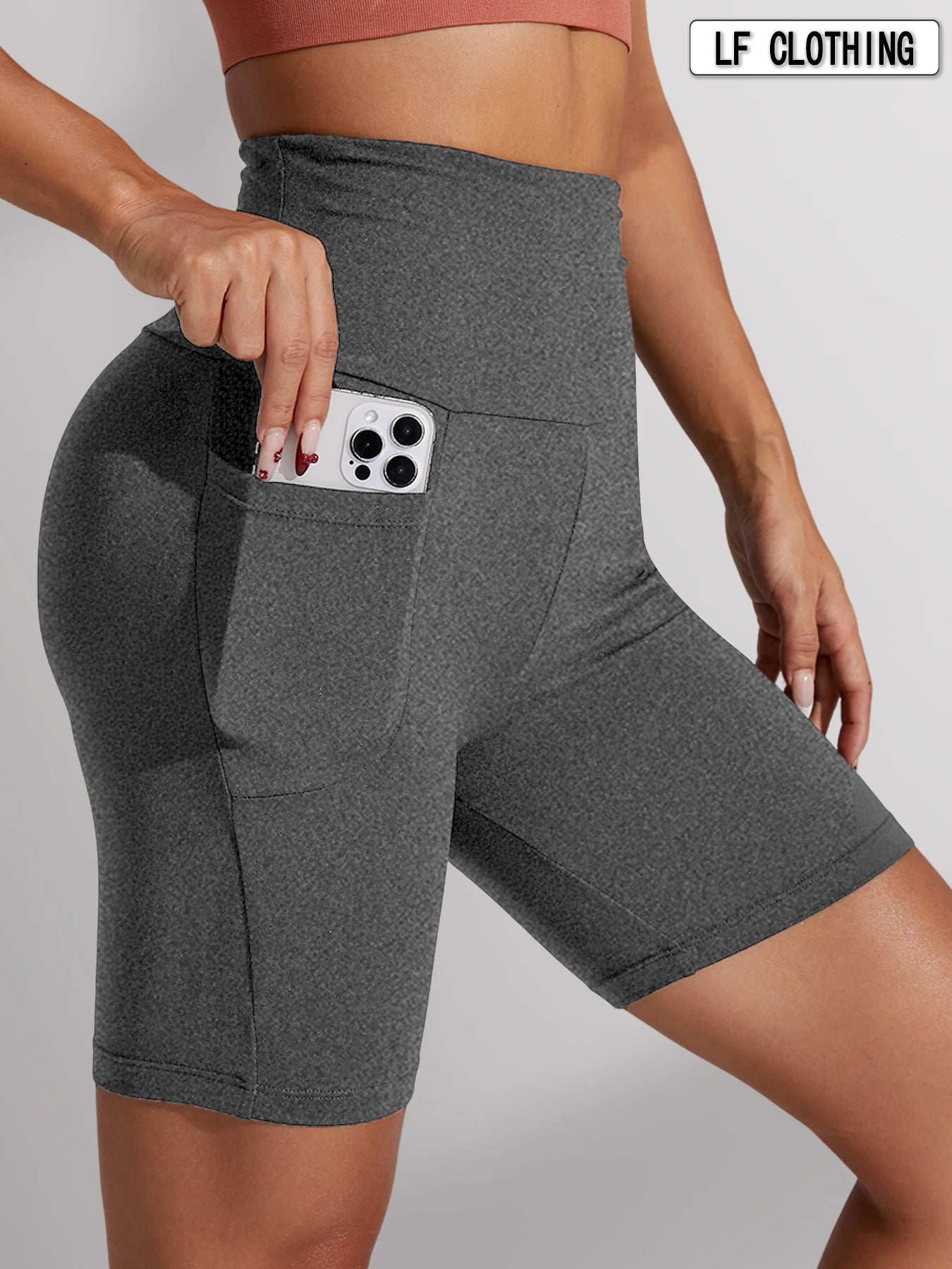 High Waisted Biker Shorts For Women With Pockets No See Through Workout Running Yoga Athletic Shorts Push Up Gym  Fitness