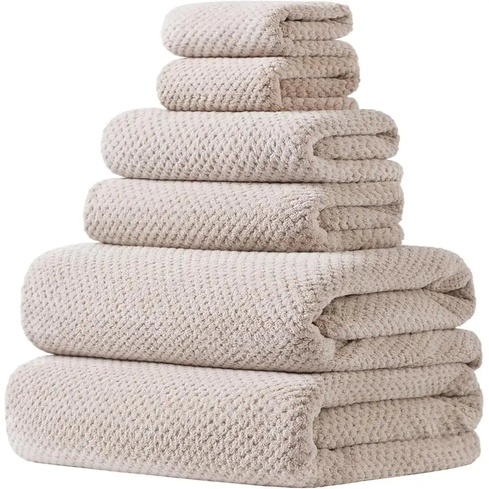 Super Soft Microfiber Bath Towels Set 6 Piece Quick Dry Extra Large Absorbent Shower Towels Daily Use