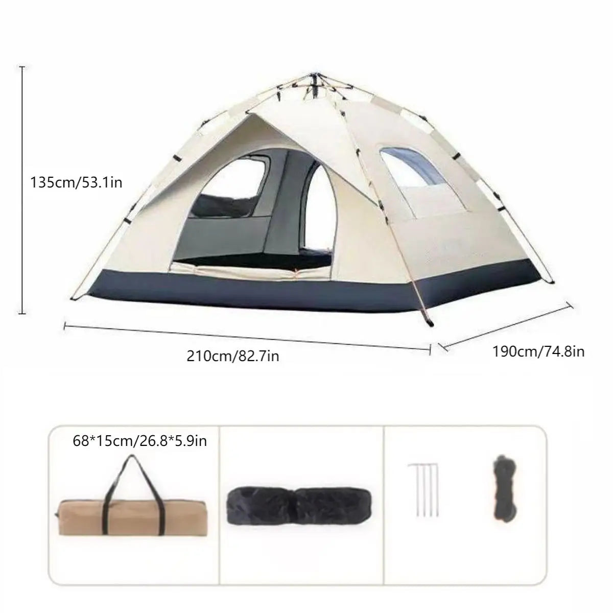 Outdoor Automatic Camping Tent Family Tents Parties Music Festival Tent Easy Up Waterproof Weather Resistant 4 person tents