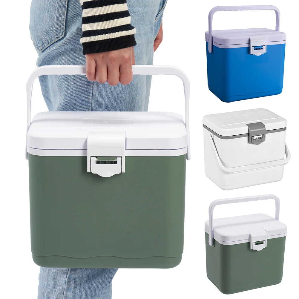 4.5L Insulated Portable Cooler with Handle Mini Freezer Fridge Heat Preservation Barbecue Insulation Box for Camping Tailgating