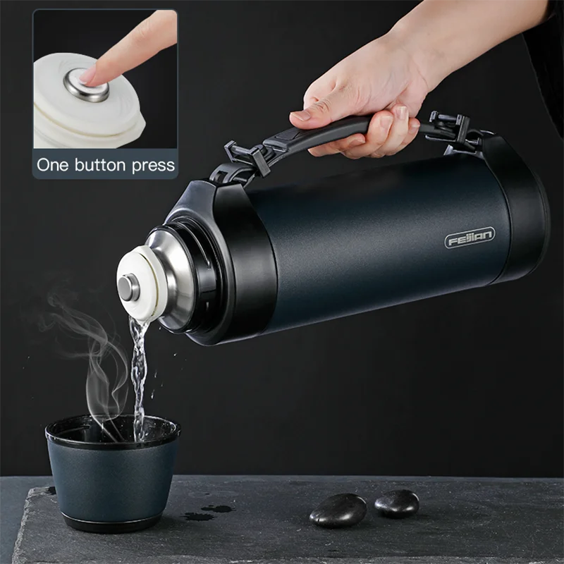 FEIJIAN Large Capacity Thermos, Travel Portable Thermos bottle , Thermal mug, Water bottle, Stainless Steel ,1200/1500ML