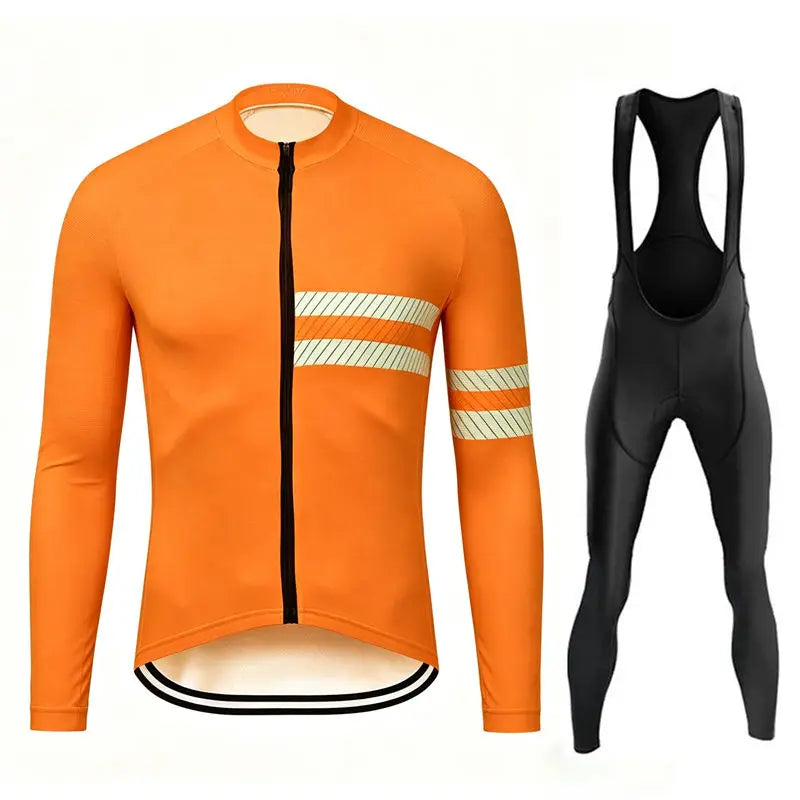 2027 New Team Breathable Men's Long Sleeve Cycling Jersey Set Spring and Fall Mountain Bicycle Clothes Wear