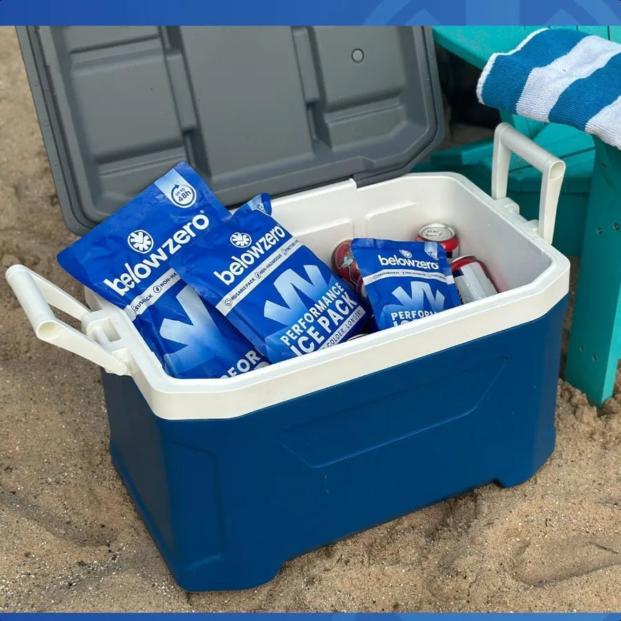 Prefilled Reusable Ice Packs for Coolers Long Lasting Freezer Ice Blocks for Camping Lunch Bags More 48 Hour Cooler Ice Pack Te