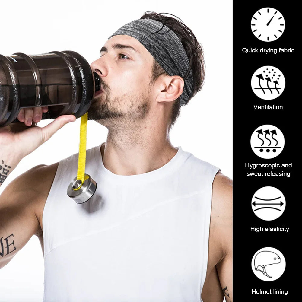 Sports Headband Running Cycling Yoga Gym Tennis Fitness Sweatband Elastic Absorbent Sweat Hair Accessories Sport Sweat Headband