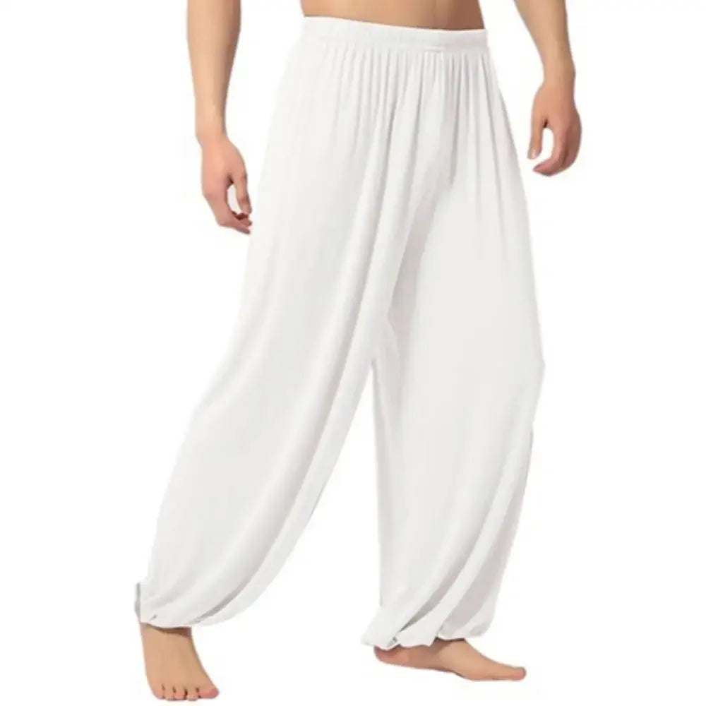 Men's Harem Pants Solid Color Yoga Pants Morning Exercise Tai Chi Pants Casual Wide Leg Pants Long Pants Harem Pants Male Slacks