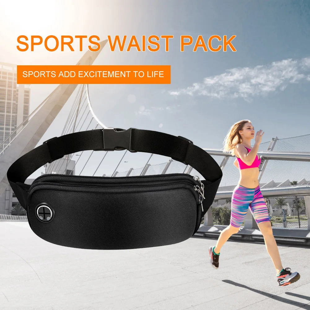 5 PCS Running Belt Waterproof for Men Women Fanny Pack with Headphone Port Phone Holder Waist Pouch for Hiking Walking Sport