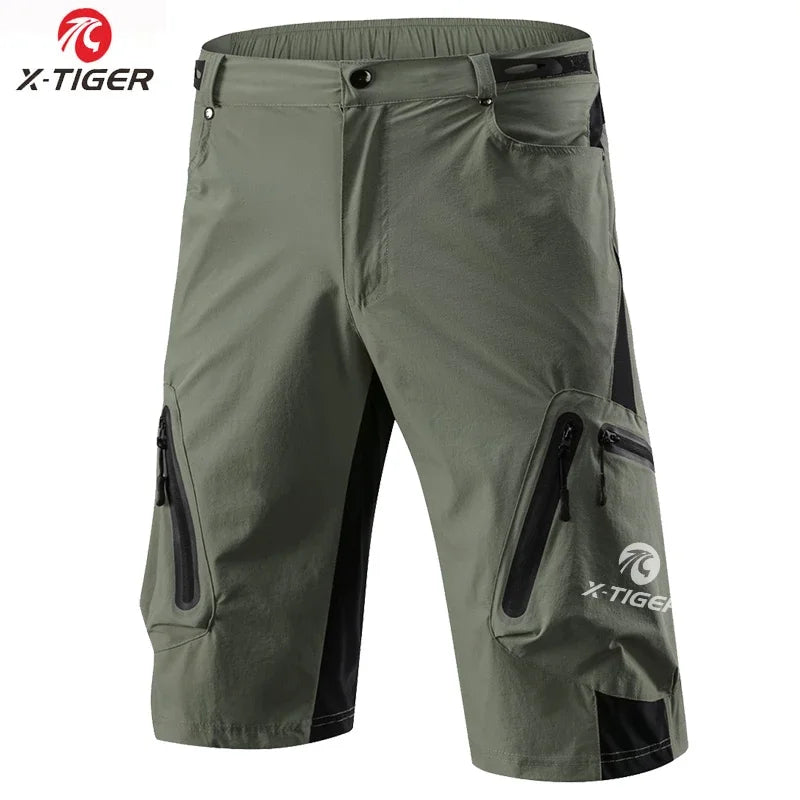 X-Tiger Men's Cycling Shorts With 5D Gel Pad Cycling Underwear Mountain Bike Downhill Shorts Loose Outdoor MTB Bicycle Shorts
