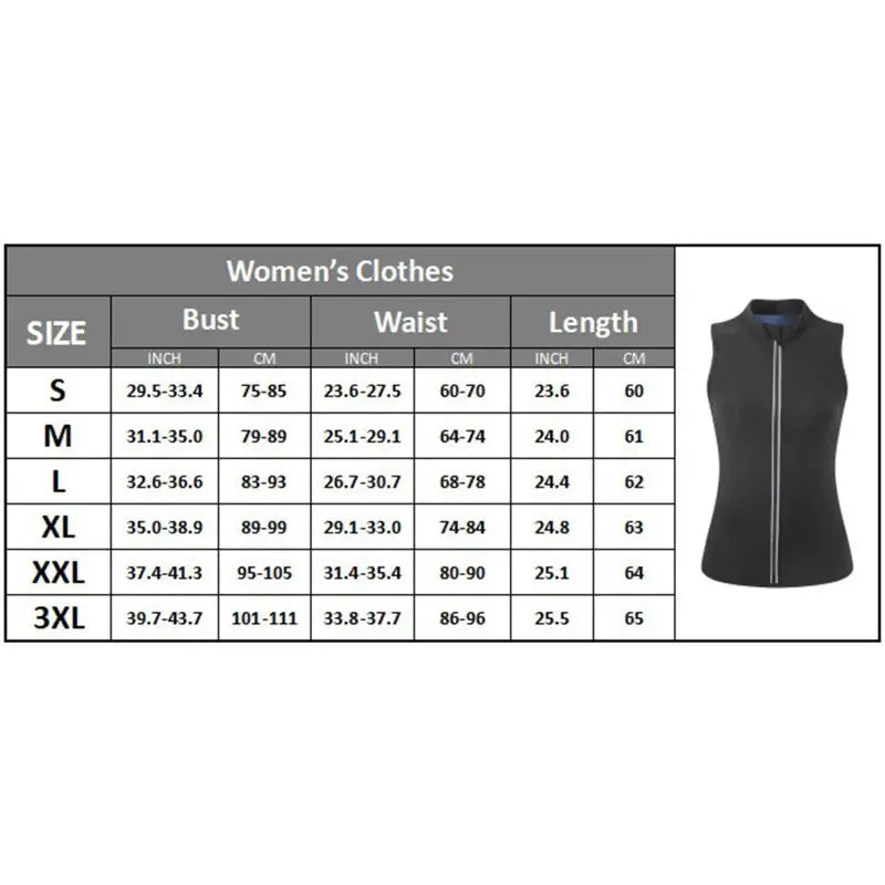 Women's Sauna Vest Zipper Design Body Shaper Heat Trapping Vest Weight Loss Workout Shirt Tank Top