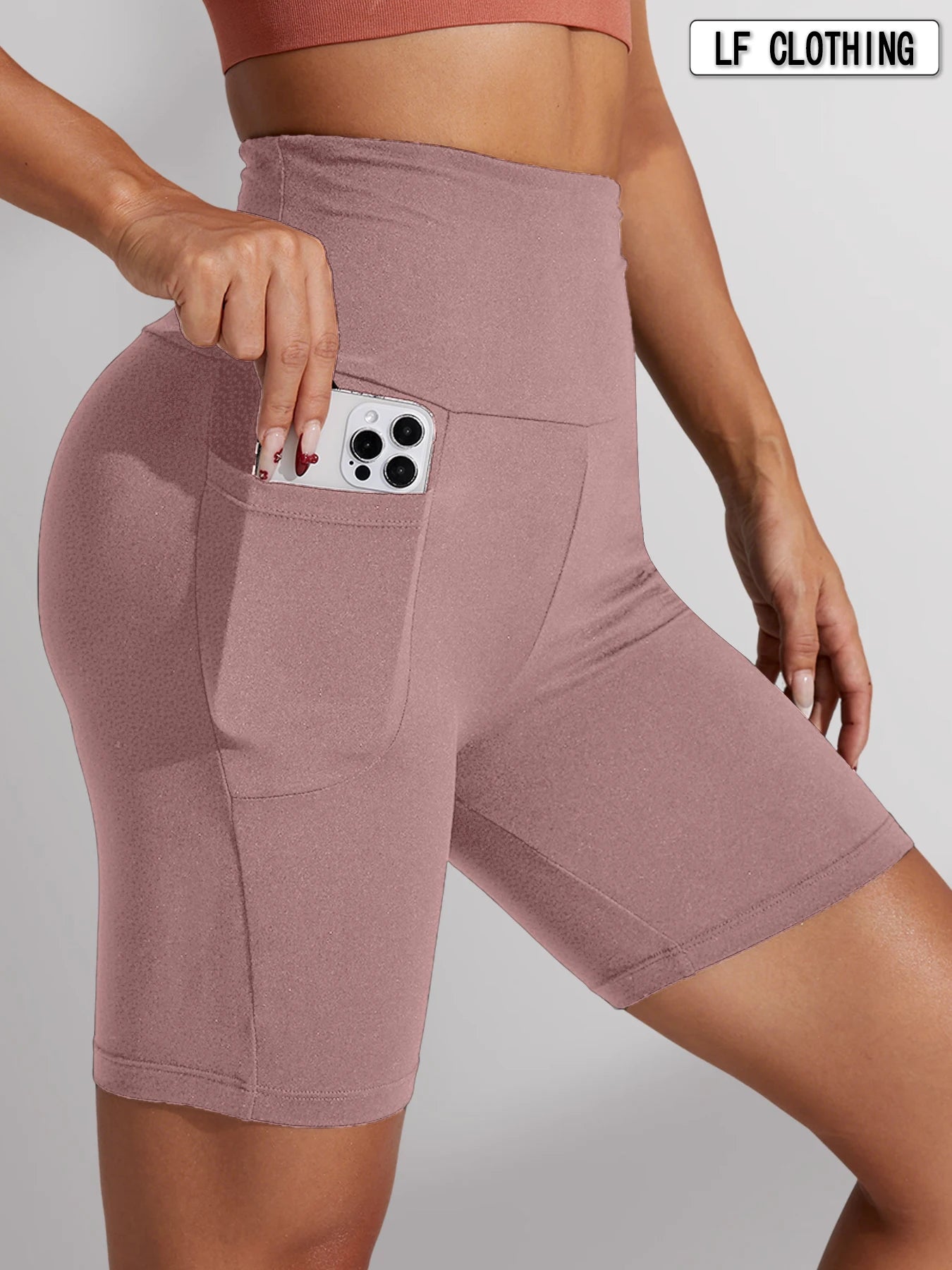 High Waisted Biker Shorts For Women With Pockets No See Through Workout Running Yoga Athletic Shorts Push Up Gym  Fitness