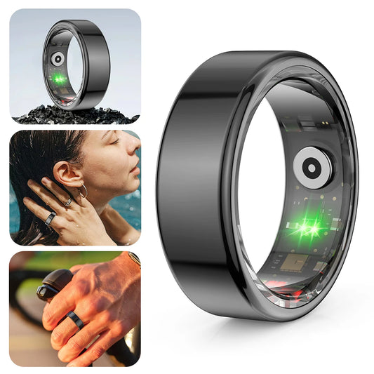 R02 Smart Ring Fitness Tracker Ring IP68 & 5ATM Waterproof Heart Rate Tracker Multi-sport Modes Wearable for Android for IOS