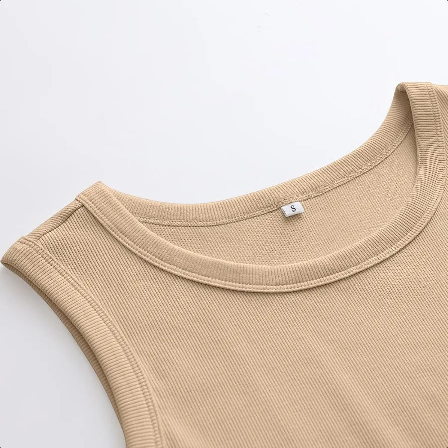 ANRAB Womens Sleevel High Neck Tank Tops Fashion Summer Casual Basic Slim Fit Ribbed Racerback Top Shirt Clothes