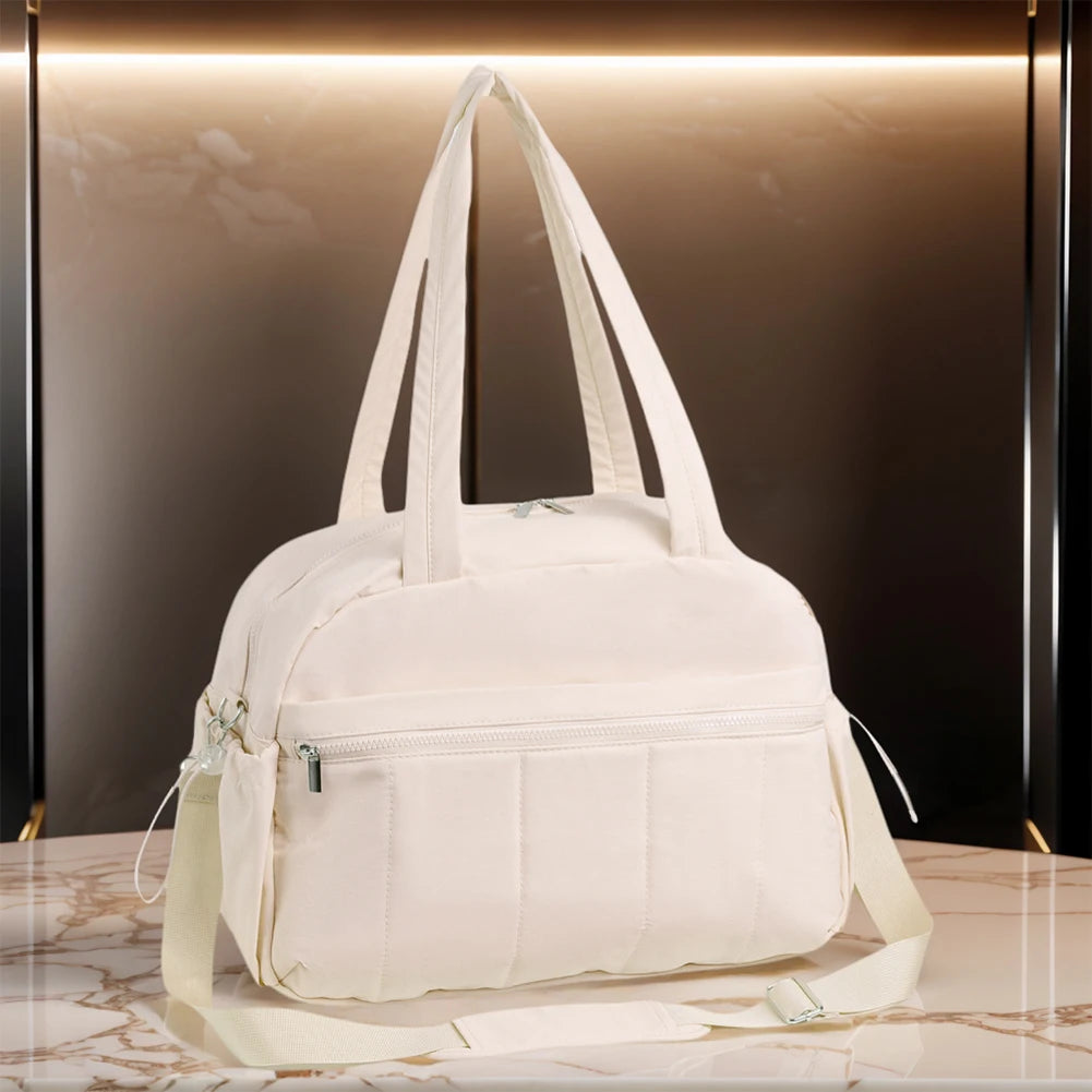 Quilted Puffer Gym Bag with Wet Pocket Carry on Bag Large Weekender Overnight Bag Gym Tote Bag Shoulder Bag for Women Travel
