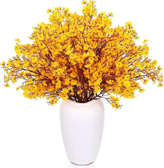 11 pcs fall centerpieces for tables artificial fall stems fake baby breath flowers with vase for thanksgiving table decor home