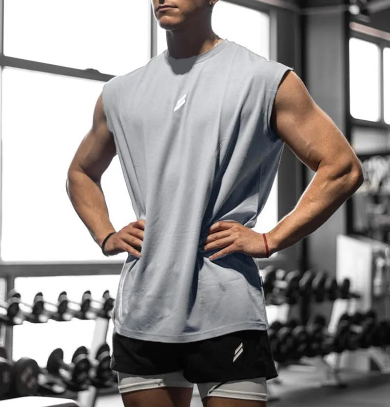 Running Tank Top Men Summer Sport Gym Vest Quick Dry Training Tanktop Workout Singlets Man Fitness Bodybuilding Sleeveless Shirt