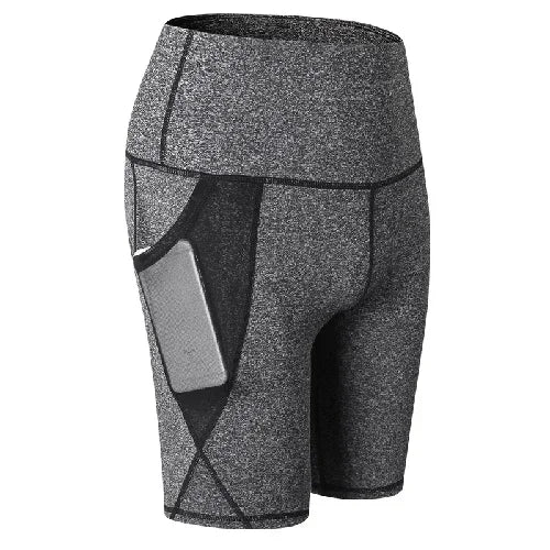 2023 Summer Gym Shorts Women High Waist Compression Quick Dry Yoga Shorts femme Fitness Running Push Up Shorts Pockets Design