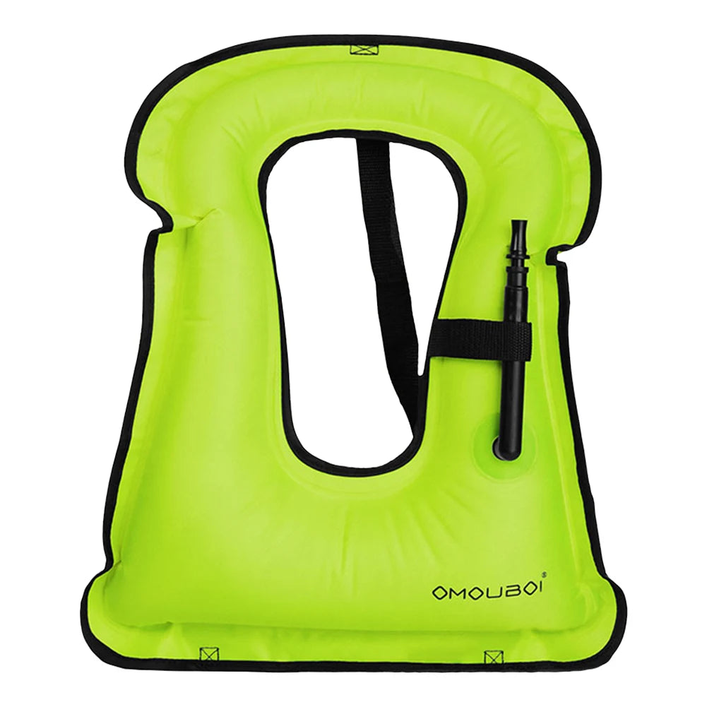 Inflatable Snorkeling Vest Adjustable Inflatable Buoyancy Vest Floating Life Vest for Snorkeling Swimming Kayaking Boating