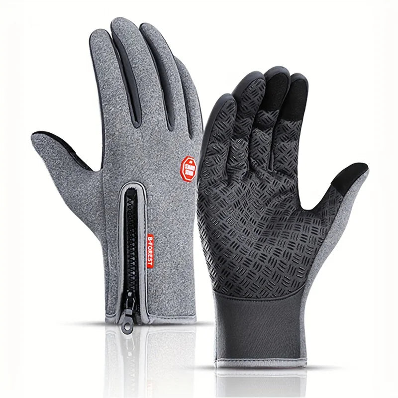 Winter Windproof Gloves,Bicycle Warmth Touch Screen, Water Riding Equipment,Outdoor Velvet Anti Cold Skiing Touch Screen Gloves