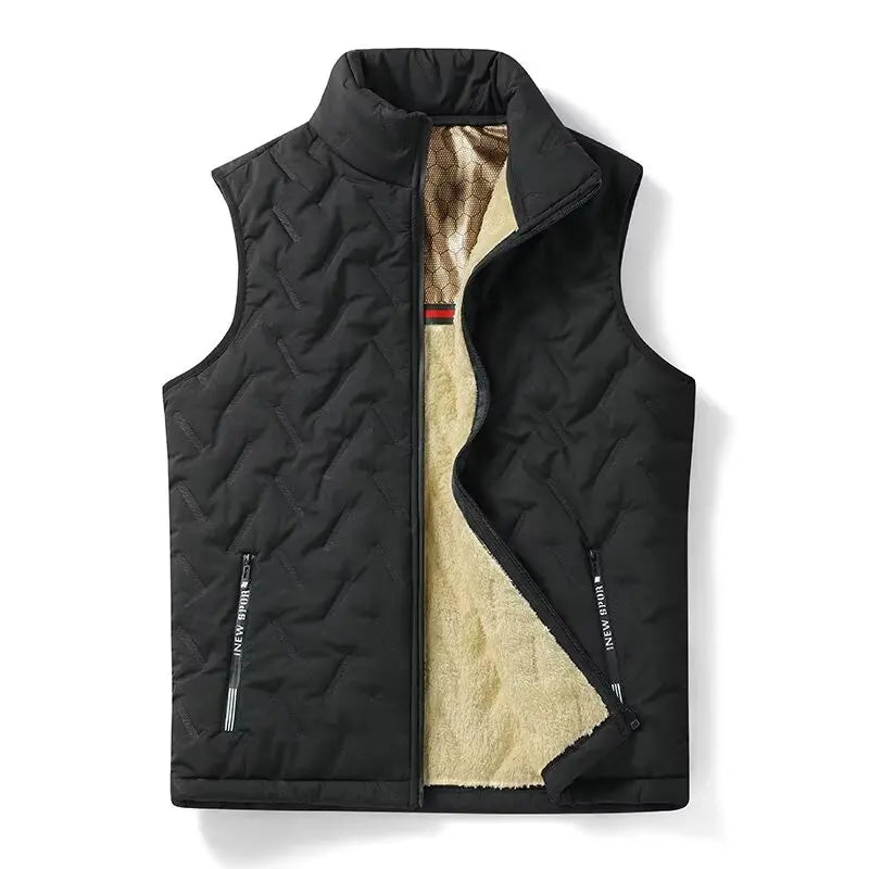 Lamb Velvet Vest Autumn ~ Winter Outerwear Men's New Cold Proof, Warmth Sleeveless, Shoulder Pad Outdoor Wear
