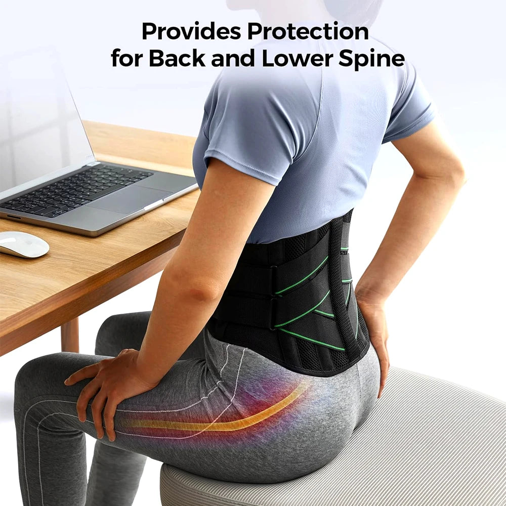 1PC Back Braces for Lower Back Pain Relief with 5 Stays, Breathable Waist Support for Men Women , Anti-skid Lumbar Support Belt