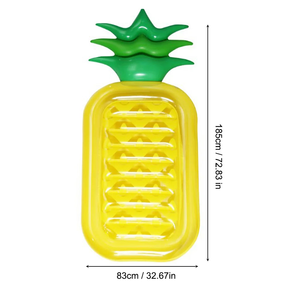 Pineapple Inflatable Hammock Bed Foldable Floating Water Recliner Mats Comfortable PVC Porous Exhaust Large Size for Summer Pool
