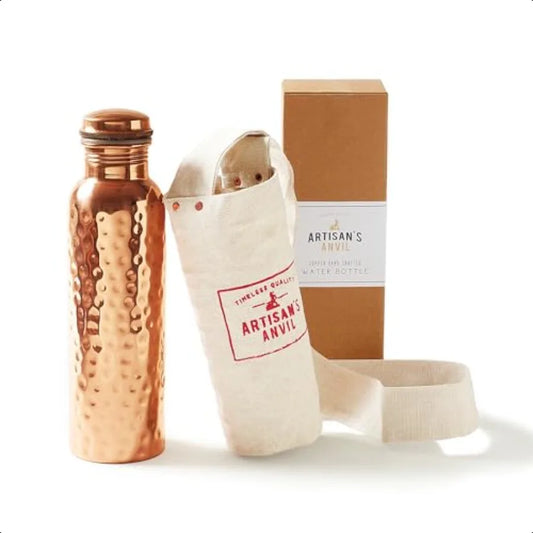 Copper Water Bottle 32oz Versatile and TravelFriendly Pure Copper Water Bottle Ayurvedic Copper Drinking Bottle for Women and M