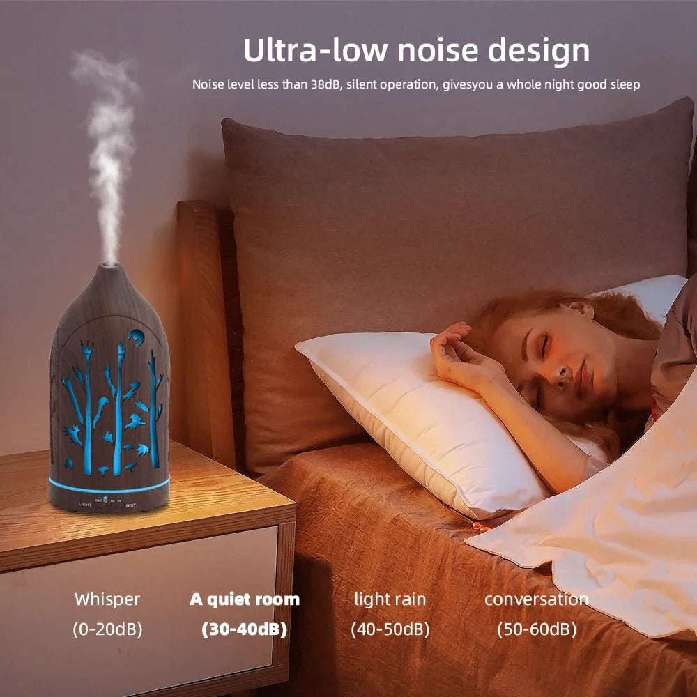 Ultrasonic Essential Oil Diffuser with Auto Shut-Off, Whisper Quiet Operation  Includes 3 Essential Oils for Home, Office, Yoga