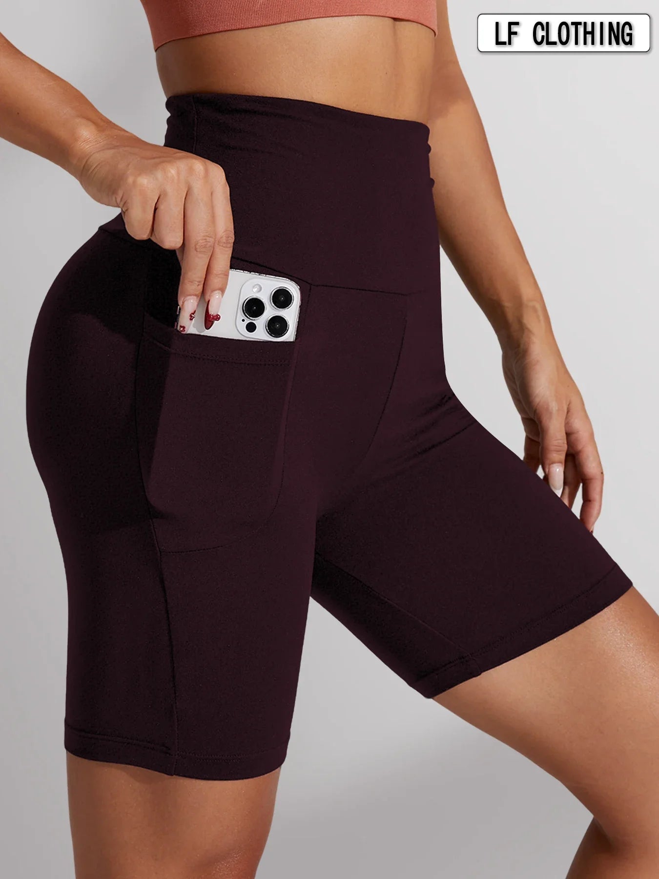 High Waisted Biker Shorts For Women With Pockets No See Through Workout Running Yoga Athletic Shorts Push Up Gym  Fitness