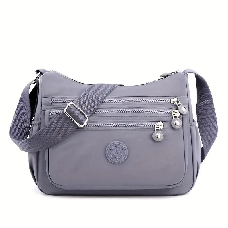 Portable Unisex Sports Pink Durable Outdoor Travel Crossbody Cycling Light Shoulder Nylon Bag with Zipper