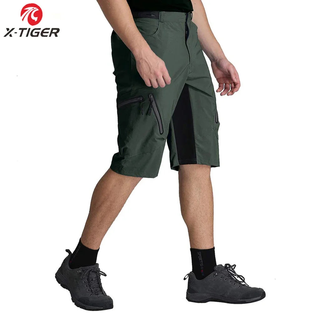 X-Tiger Men's Cycling Shorts With 5D Gel Pad Cycling Underwear Mountain Bike Downhill Shorts Loose Outdoor MTB Bicycle Shorts