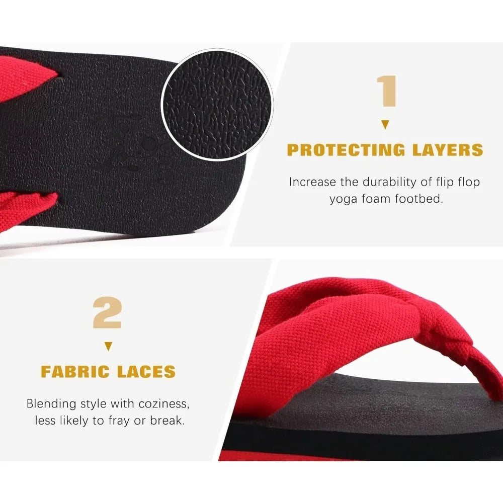 Flip Flops for Women with Arch Support Yoga Mat Comfortable Summer Beach Walking Thong Cushion Sandals Slip On Indoor Outdoor