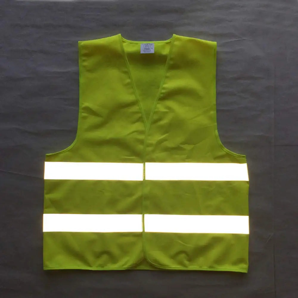 Fluorescent Green Reflective Vest Sleeveless Tops Traffic Running Safety Reflector with Reflective Stripe