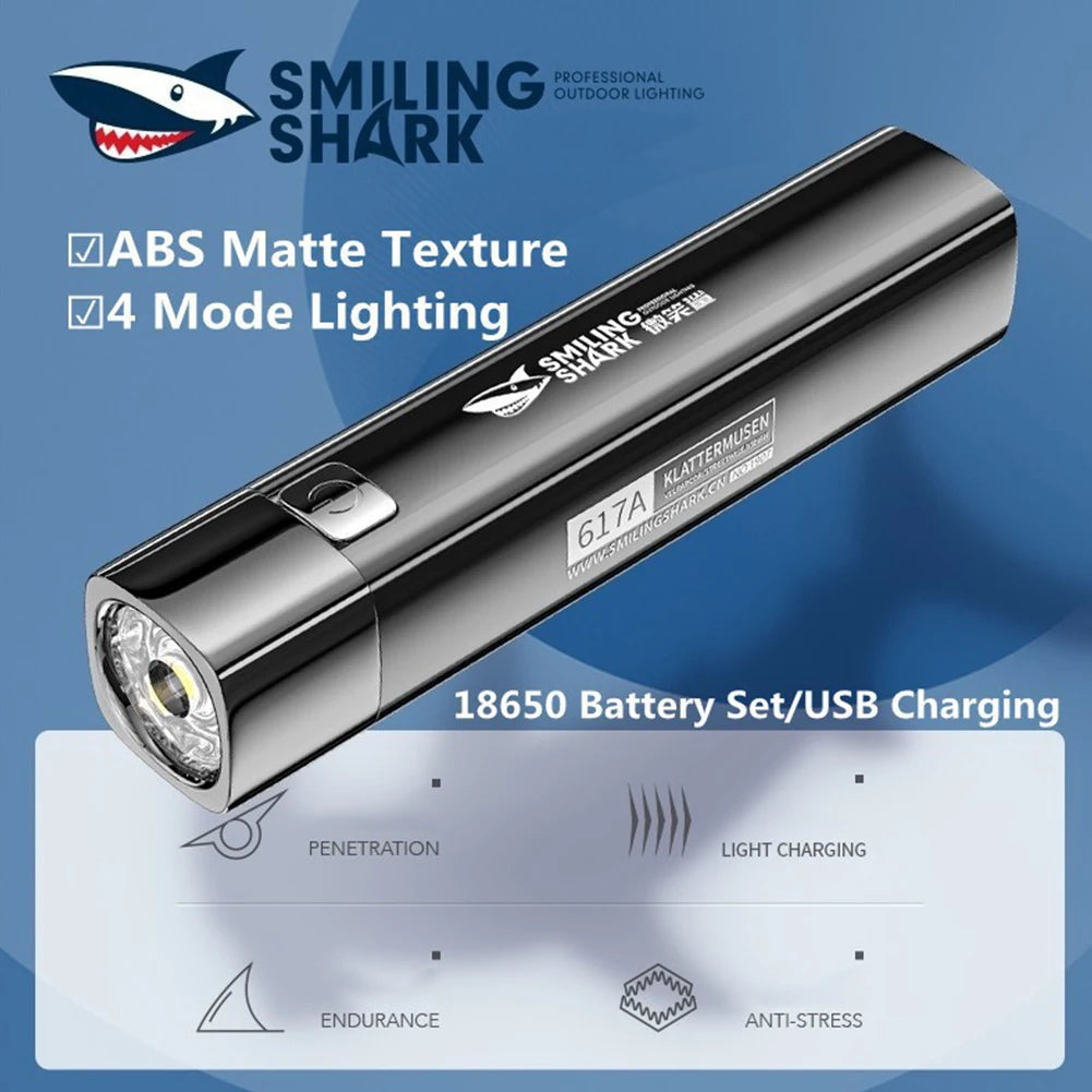 High Brightness Flashlight USB Charging Portable LED Torch 3 Gears XPE LED Flashlight Power Bank for Outdoor Hiking Fishing