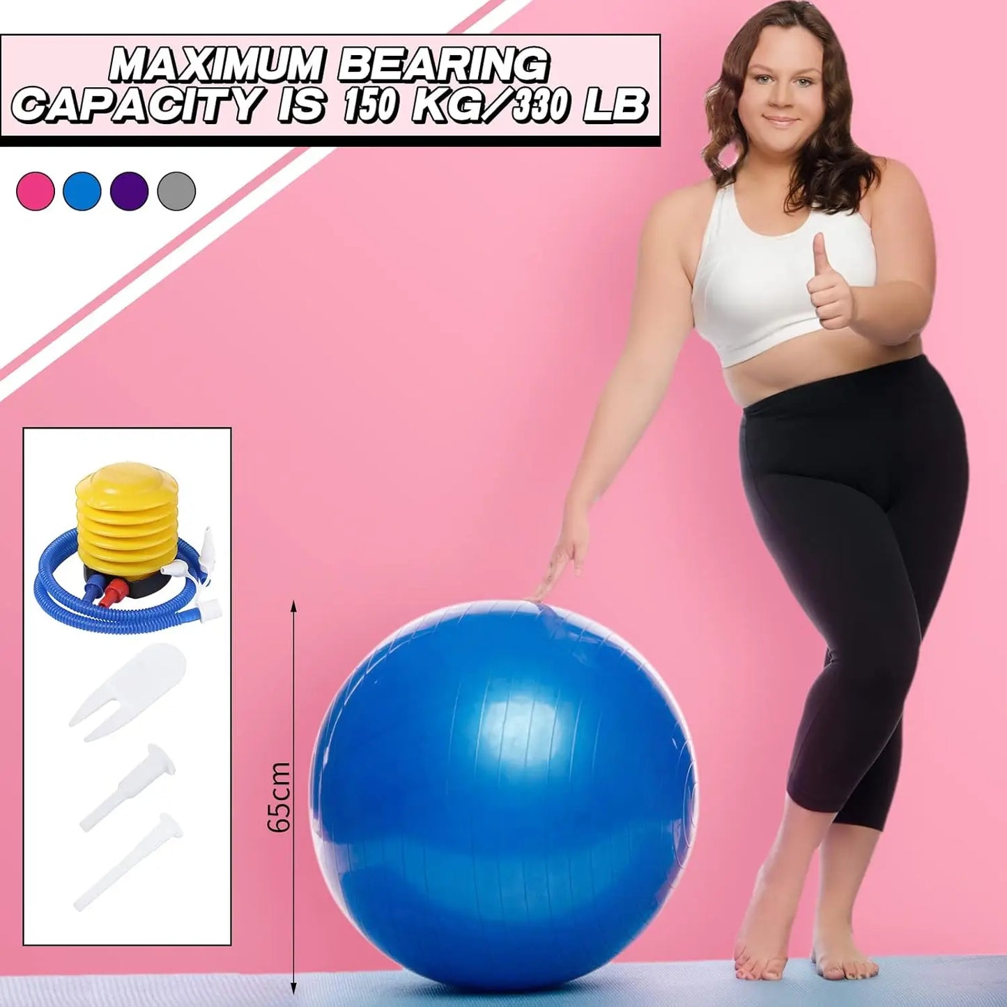 10 Pcs Pilate Ball Exercise Ball Bulk Yoga Ball for Fitness Pregnancy Birthing, Core Ball Chair Workout Equipment with Pump and