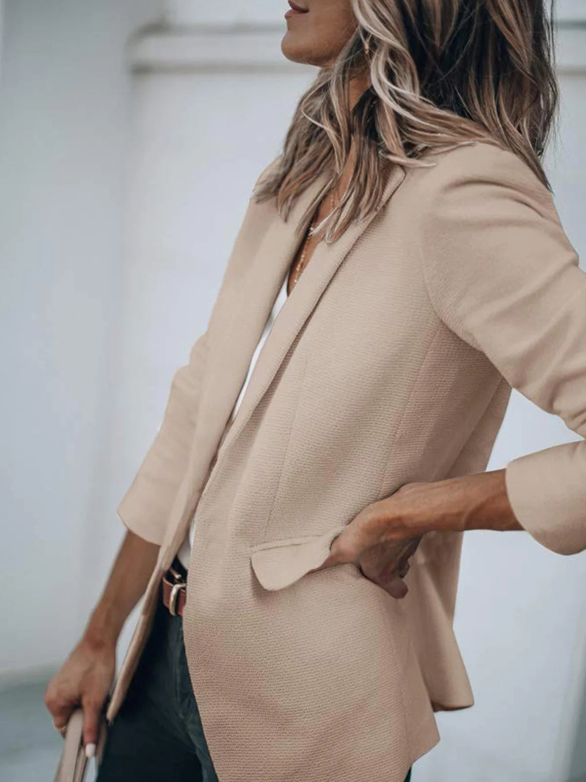 Womens Casual Blazers Open Front Long Sleeve Work Office Suit Jackets Blazer Stylish Slim Coat Lightweight Suit