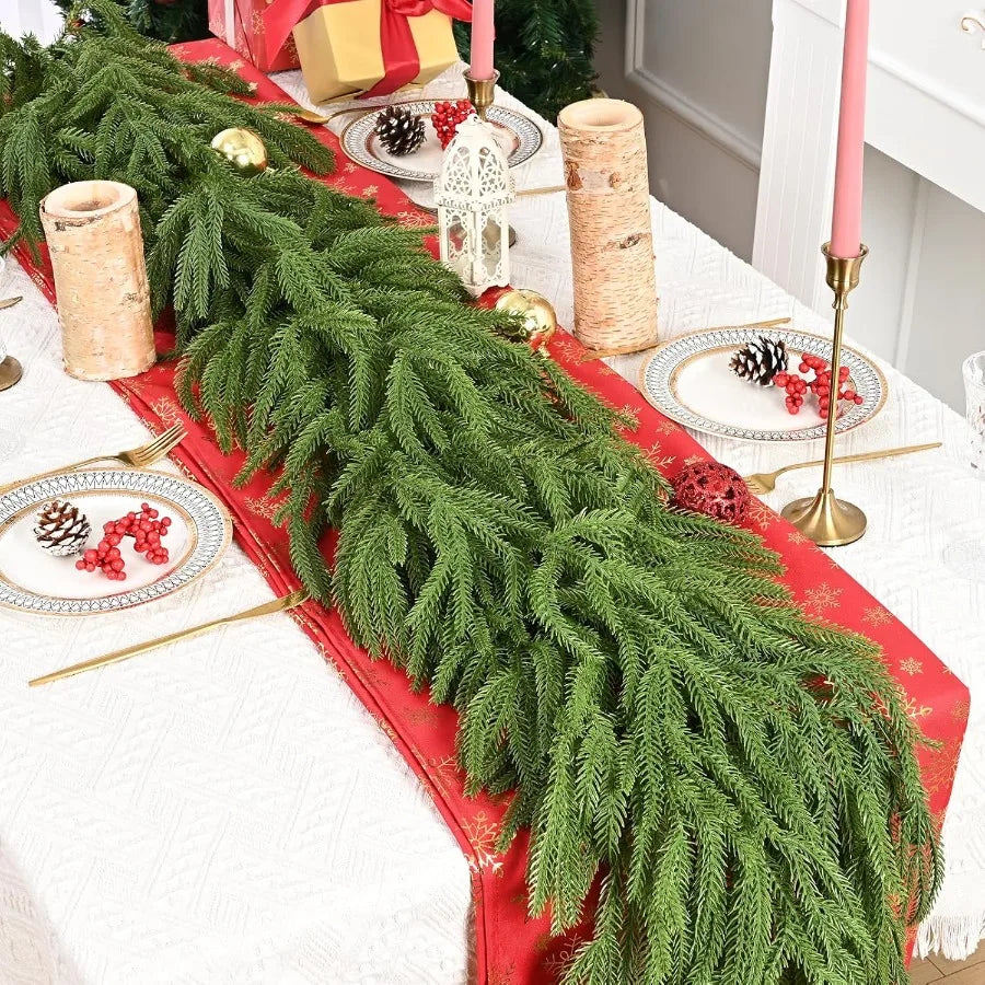 MARTINE MALL Christmas Garland 6FT Real Touch Norfolk Pine Garland Cedar Garland Christmas Garlands for Mantle Christmas Pine G