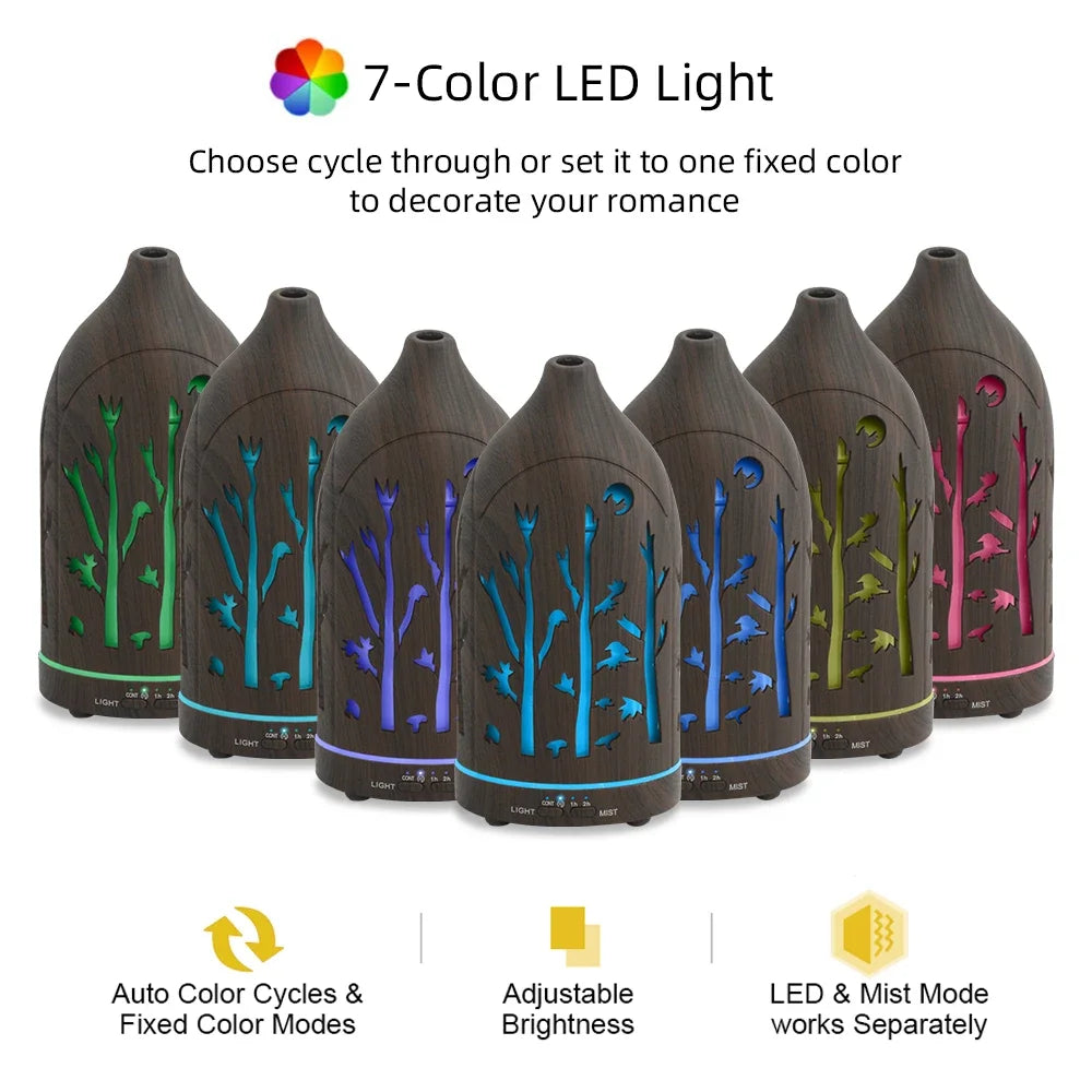 Ultrasonic Essential Oil Diffuser with Auto Shut-Off, Whisper Quiet Operation  Includes 3 Essential Oils for Home, Office, Yoga