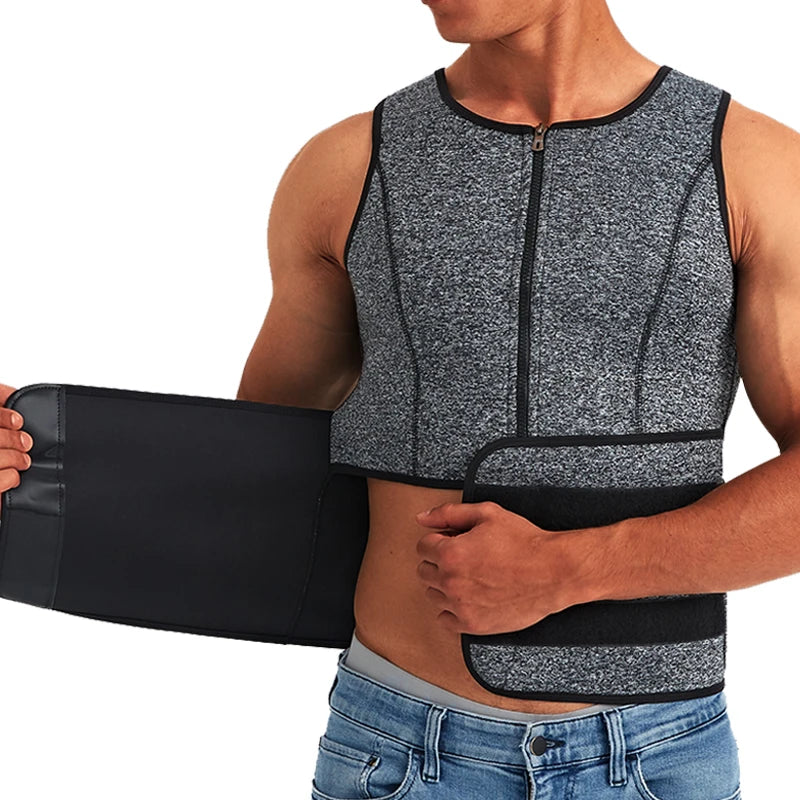 Men Exercise T-shirts Slimming Compression Training Vest Sauna Effect Tops Fitness Weight Loss Sportswear Workout Tracksuit