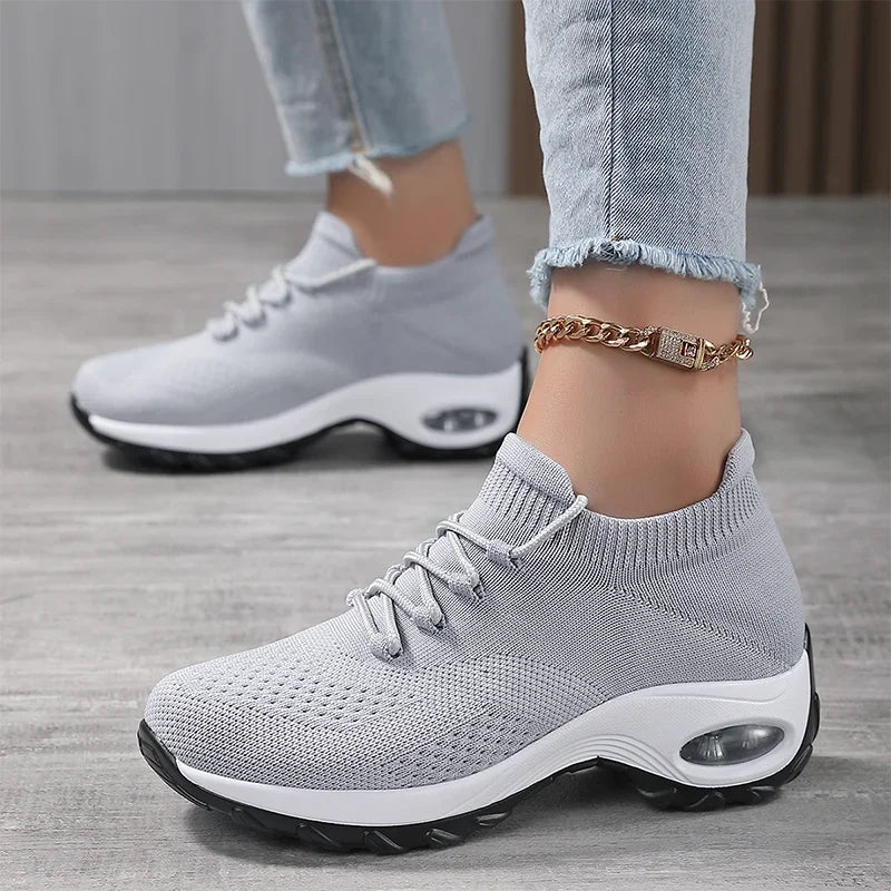 Summer Women Sneakers Outdoor Running Air Cushion Sport Shoes Increase Height Breathable Walk Shoes Dropshipping